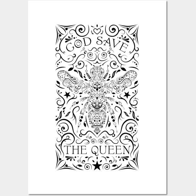 god save the queen bee Wall Art by somatosis